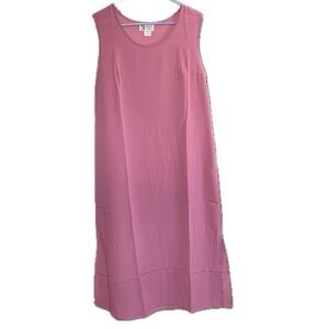 Maggie Sweet Women Sleeveless Shift Midi Dress Pink Medium